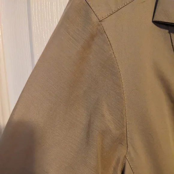 Elie Tahari Khaki Tie Waist Shirt Dress, Sz 8 - Picture 3 of 8